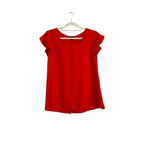 Halogen Red Flutter short sleeve Blouse